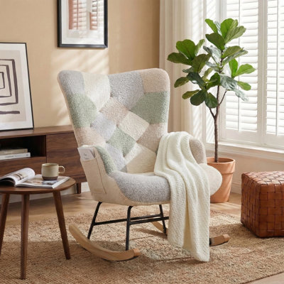 Chaise berçante Patchwork Teddy