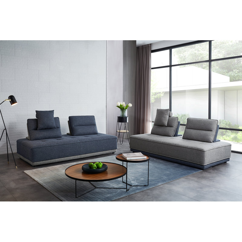 Glendale Upholstered L-Shaped Sectional Symmetrical, Blue 100% Polyester