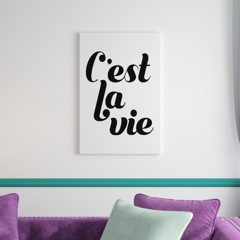 «La Vie IV», art textuel sur toile, H 30 po x l 20 po