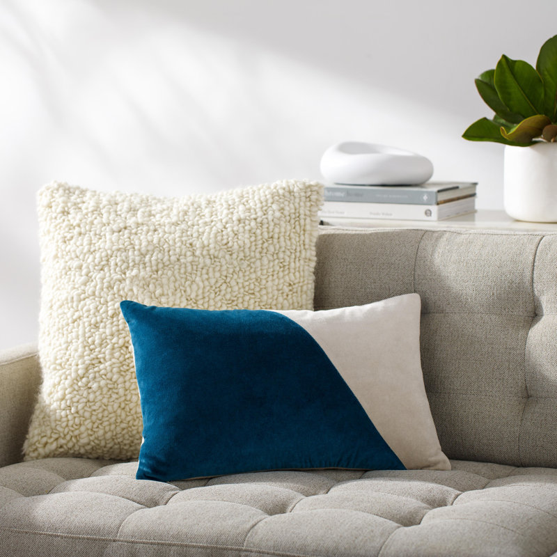 Denny Cotton Throw Pillow, Sage, Down