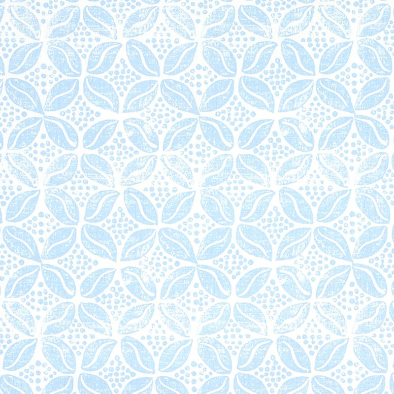 Schumacher x Molly Mahon Coffee Bean Fabric, Sky