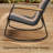 5-Pieces Outdoor Rocking Conversation Set with Loveseat, Wood Armrests and Coffee Table-1932683956