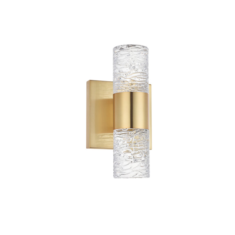 Applique murale de salle de bain 1 lumière DEL à intensité variable Bindschatel, Doré, H 8,66 po x l 4,53 po x P 4,53 po