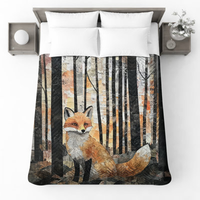 Renard dans la forêt Collage Bedding