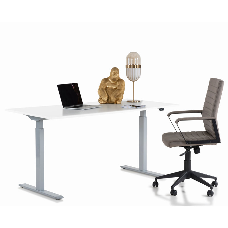 Desk Office Smart, White, White, 120cm H x 140cm W x 70cm D