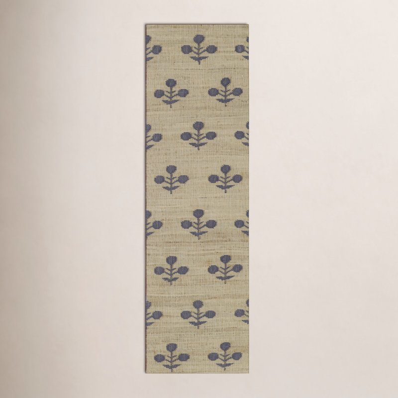 Erin Gates by Momeni Orchard Bloom Blue Hand Woven Wool and Jute Area Rug, Runner 2'3" x 8'