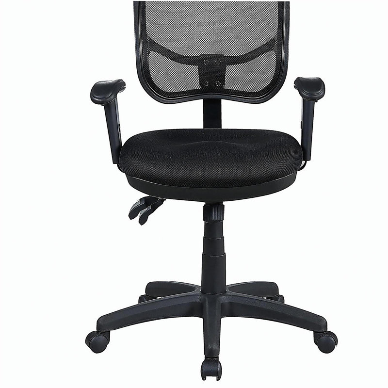 Chaise de bureau noire pivotante avec accoudoirs