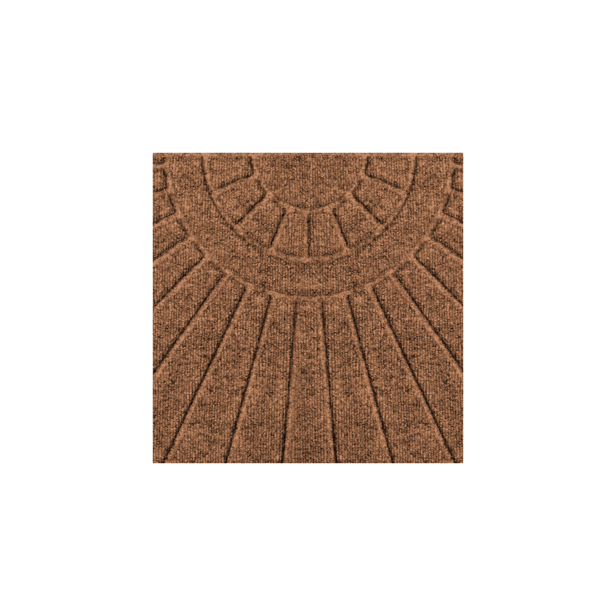 WaterHog Sunburst Half Round Indoor Outdoor Doormat, Dark Brown