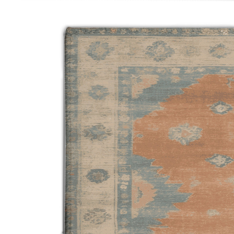 Tapis intérieur et extérieur brun Overdyed, Rectangulaire 8 pi x 10 pi