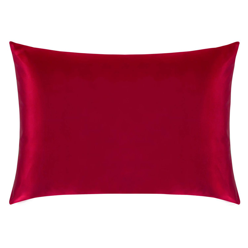Taie d'oreiller en soie naturelle Zippered, Grand, Rouge