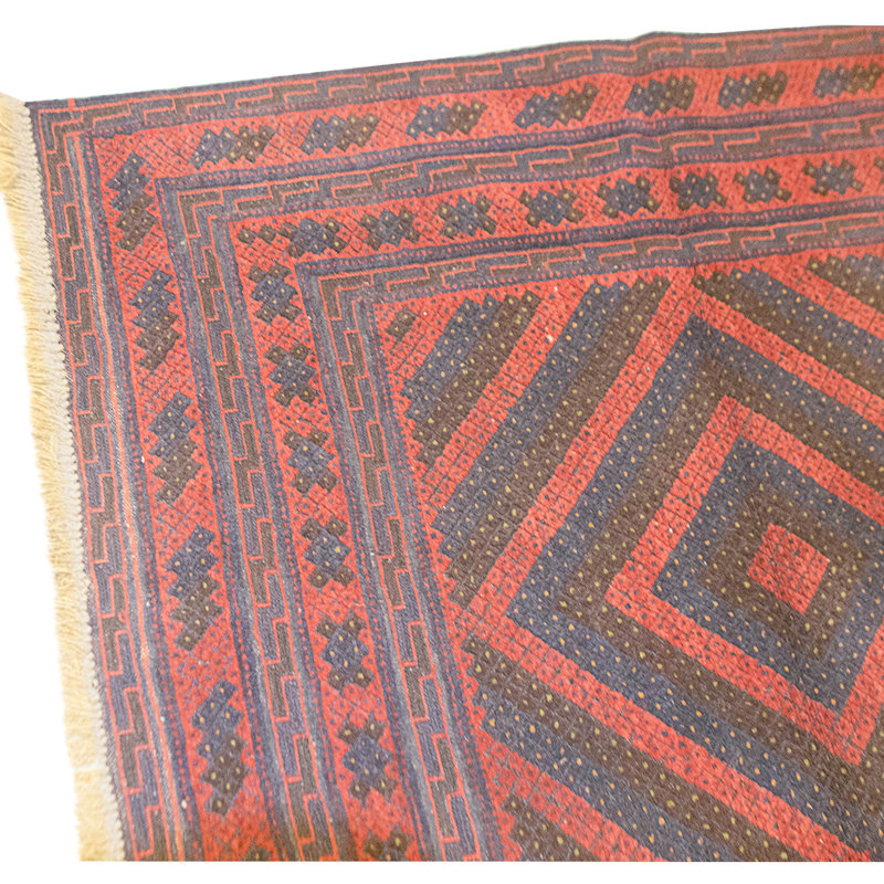 Hand Knotted Wool Area Rug in Multi