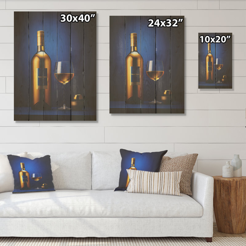 Mead Mystique - Panneau mural en bois de vin sur bois de pin naturel, H 32 po x l 24 po