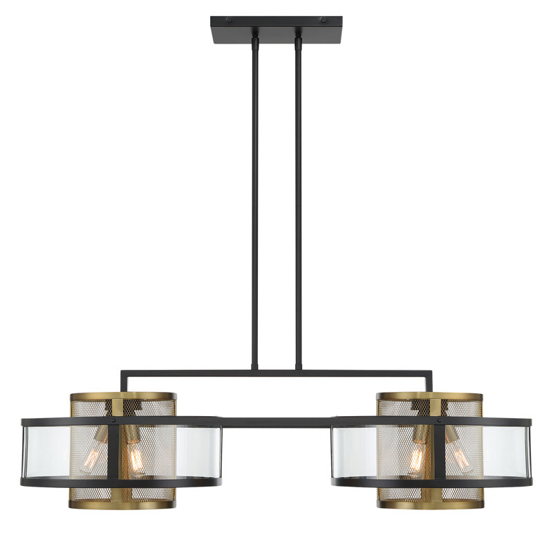 Soho Coal & Soft Brass 6-Light Industrial Chic Pendant