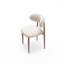 Ensemble de 4 chaises d'appoint de style campagnard, revêtues de chenille avec structure en métal, de couleur beige, taille compacte pour la salle à manger de cuisine