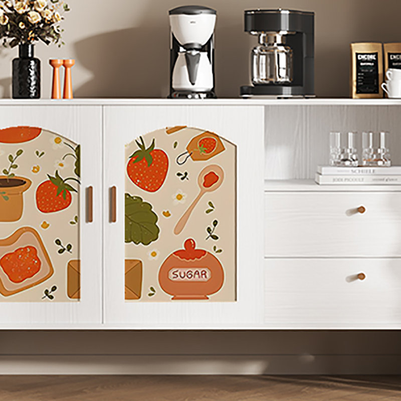 Buffet grande capacité 59,1 po, Blanc / orange