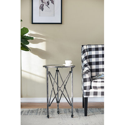 Table d'appoint avec plateau en verre lisse
