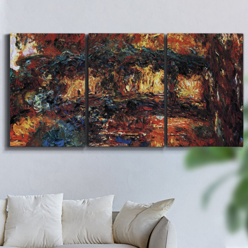 Indian Summer, ensemble de 3 pièces encadrées sur toile, H 60 po x l 120 po x P 2 po