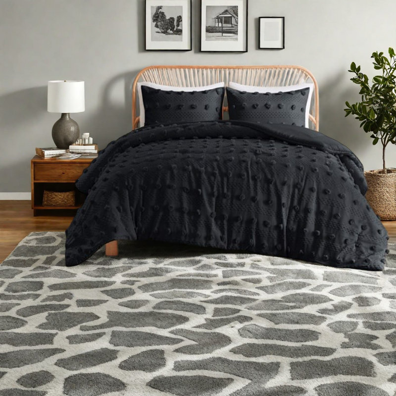 Hypoallergenic Clip Jacquard Bedding Set, Polyester Comforter For Home