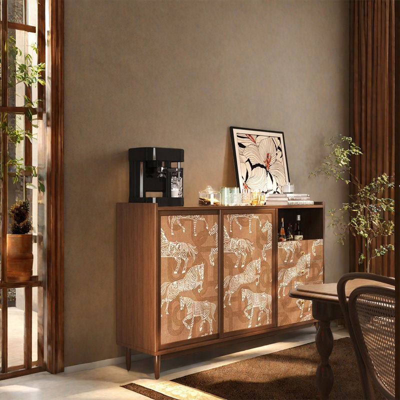 Armoire décorative en noyer avec rangement