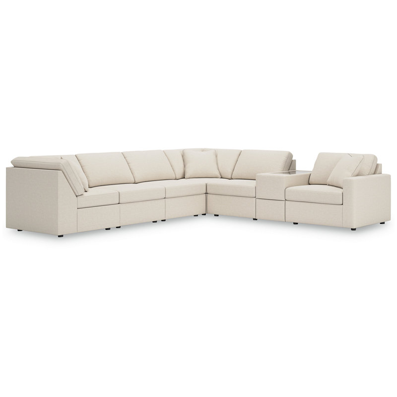 Canapé modulaire 7 pièces avec rangement Chobanyan, Polyester beige