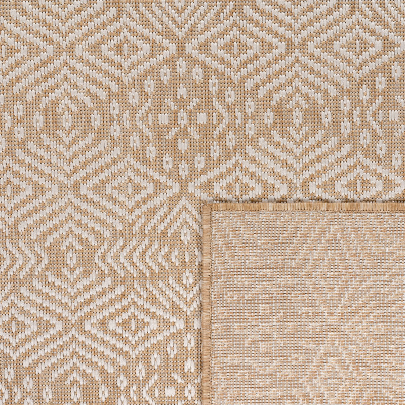 Kywaun Flatweave Geometric Indoor / Outdoor Rug, Rectangle 6'7" x 9'2"