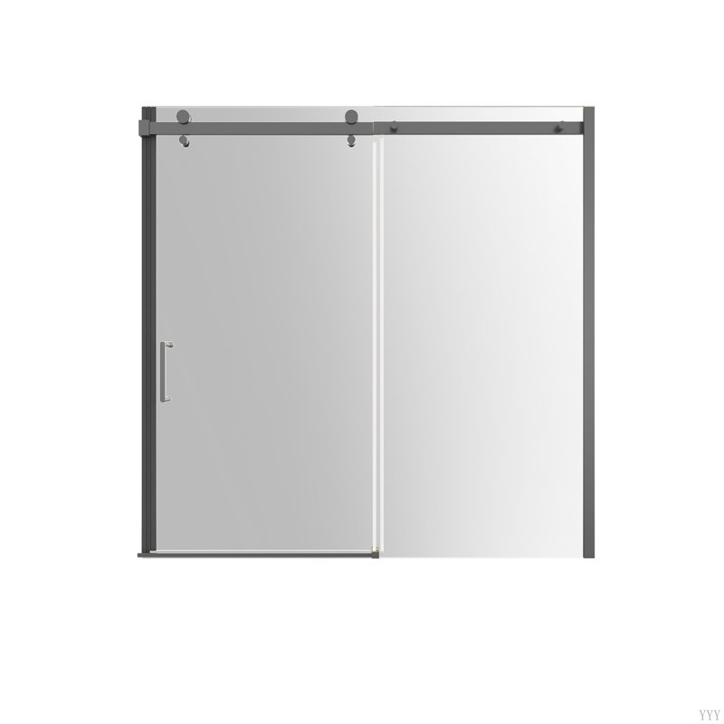 56-60 In. W X 58 In. H Mod Semi-Frameless Sliding Bathtub Door In With 5/16 In. (8Mm) Clear Glass, Matte Black