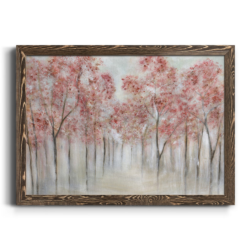 «Blush Spring», peinture sur toile encadrée, H 31,5 po x l 23,5 po x P 1,5 po, Noyer
