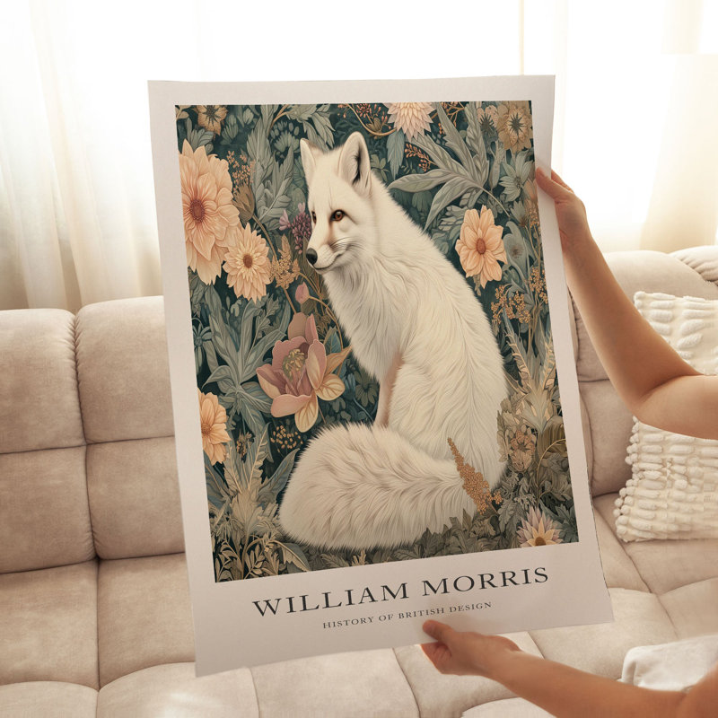 Animaux, animaux, William Morris, loup blanc, reproduction d'art sans cadre, H 14 po x l 11 po