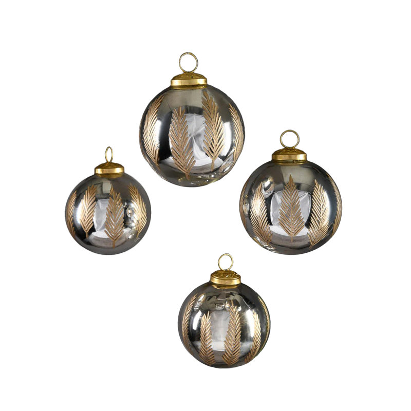  Ensemble de 4 décorations en verre 4 po
