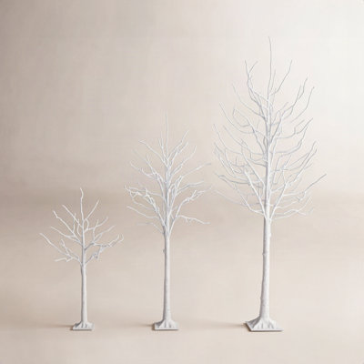 96" Pre-Lit Birch Tree with Base Included