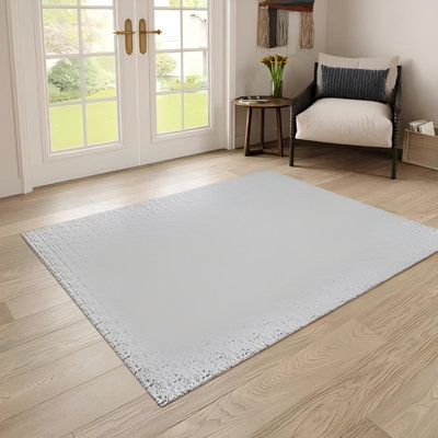 Tapis lavable en coton tissé antidérapant - Design confortable et confortable pour le salon, la chambre à coucher ou la cuisine