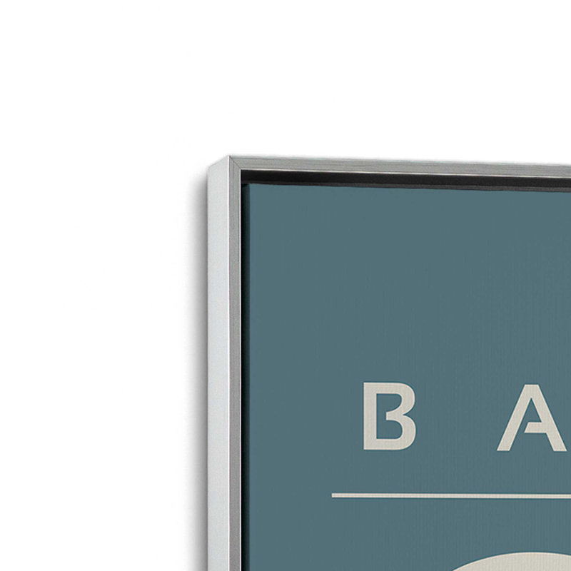 Ensemble rétro et rétro Bauhaus, Cadre flottant en chrome poli, H 19 po x l 26 po