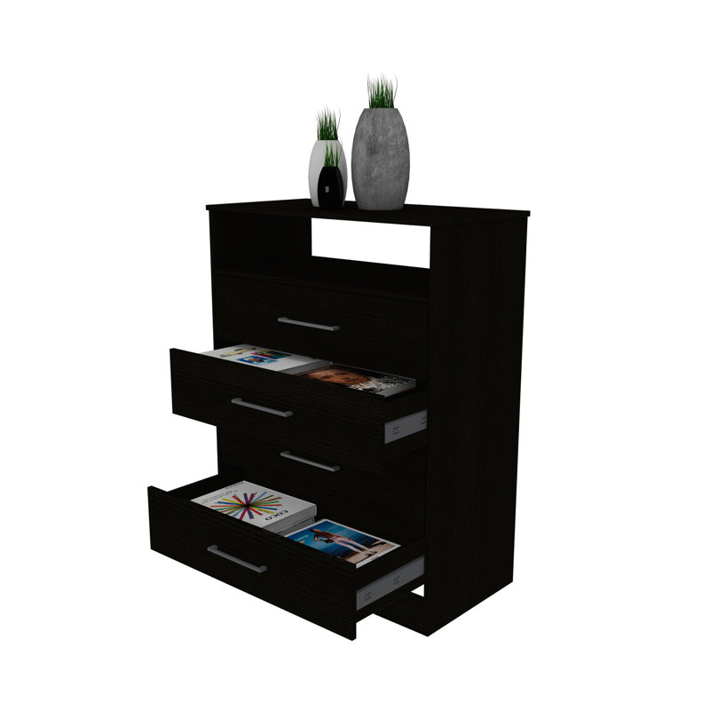 Commode Atlanta, chambre à coucher, noir