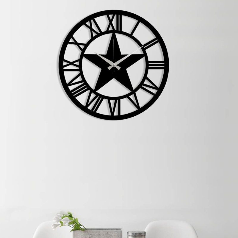 Dametta Metal Wall Clock, Black