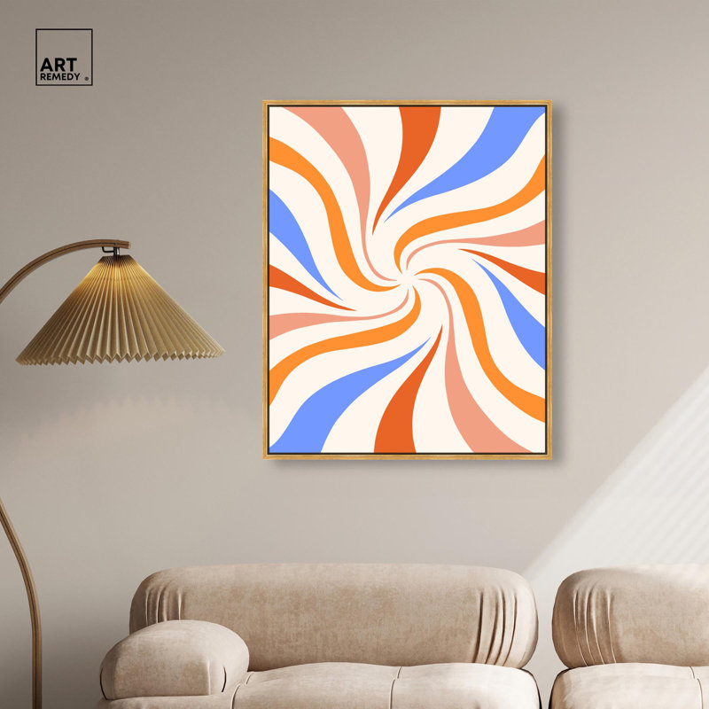 Carnaval Retro I Canvas Trendy Retro Posters par, H 37 po x l 31 po, Cadre doré