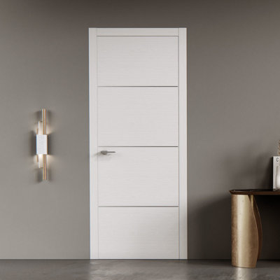 Modern Italian Prefinished Interior Door Pure Ash White Universal