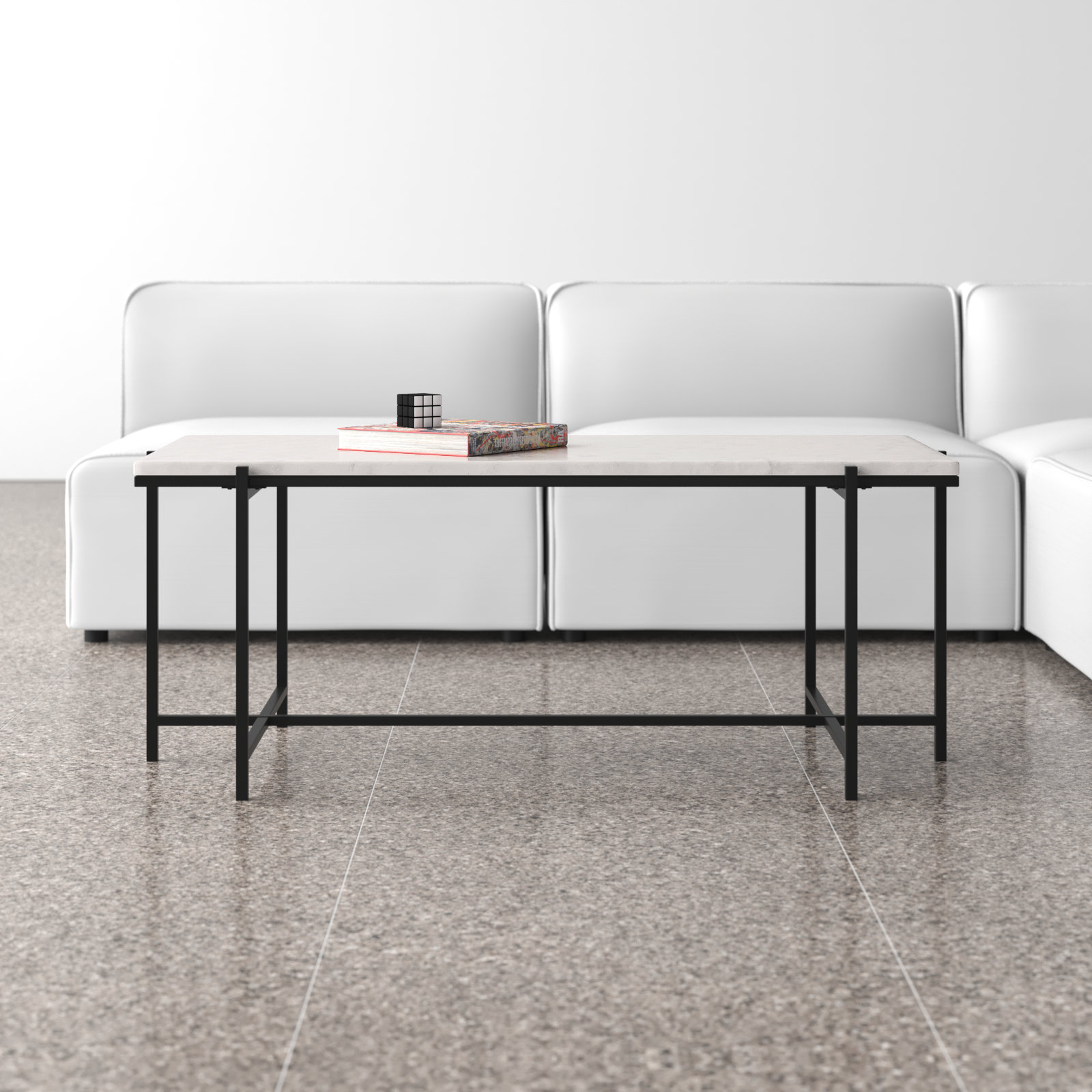 Rodney 46" Genuine Marble Coffee Table