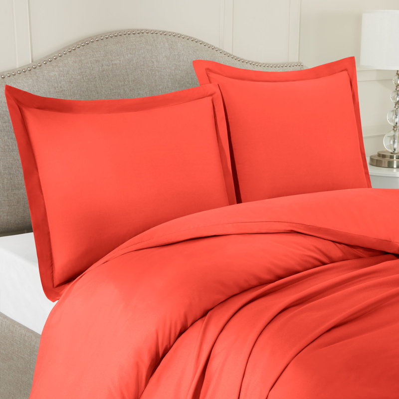 Modern & Contemporary Duvet Cover, King Duvet Cover + 3 Additional Pieces, Orange