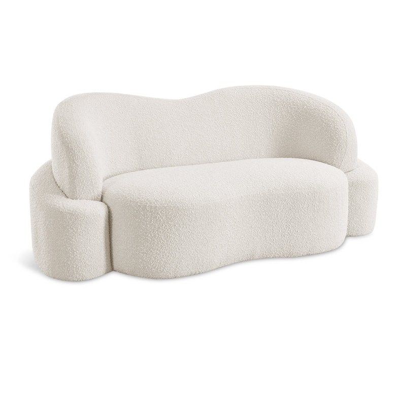 Hooda Upholstered 68'' Loveseat, Cream Boucle Fabric