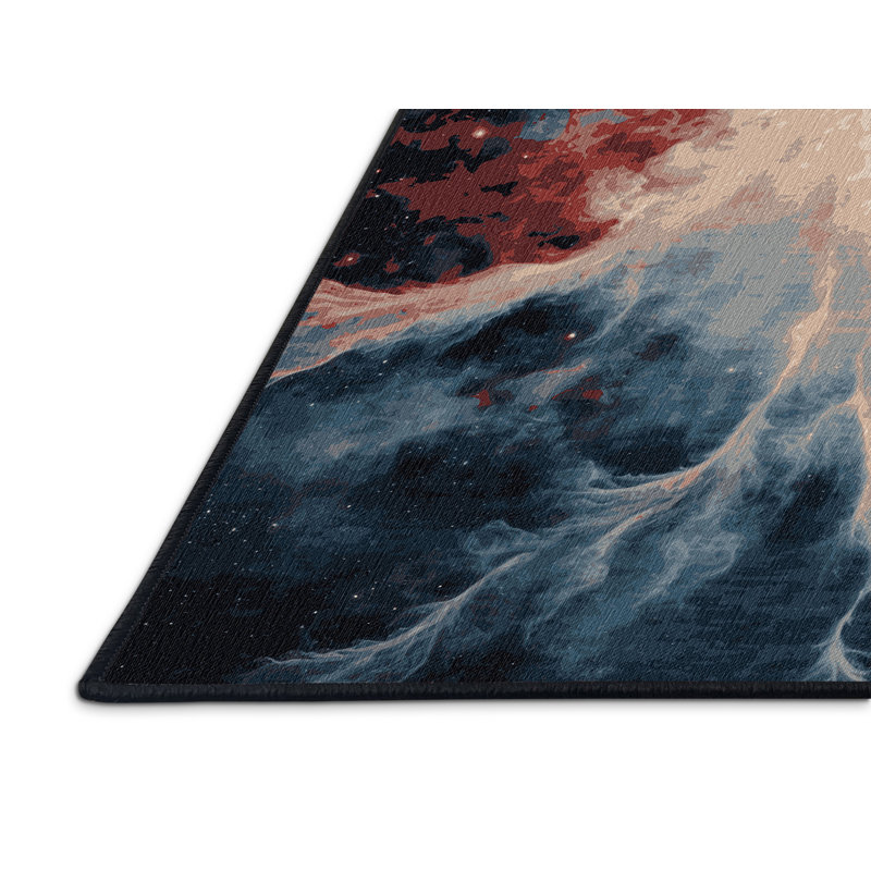 Machine Washable Space Gray Area Rug