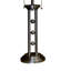 Lampe de table 27 "en métal argenté" avec finition argentée, abat-jour en lin blanc