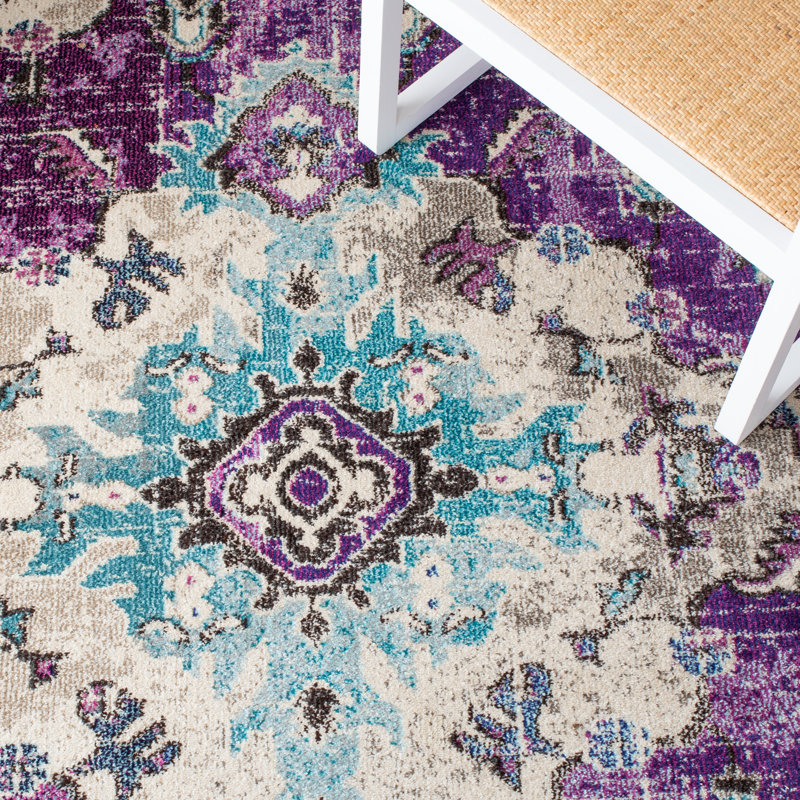 Tapis oriental en polypropylène tissé à la machine Brynlee, Rectangulaire 3 pi x 5 pi