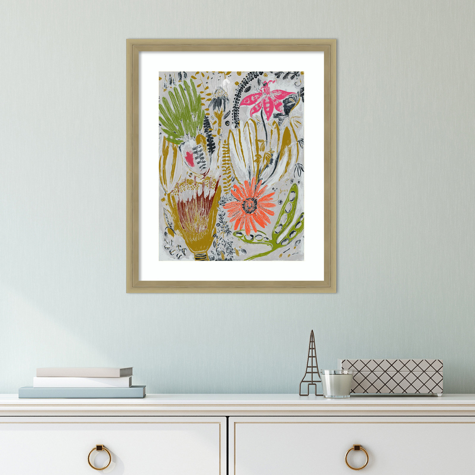 Tropical Blooms by Maya Woods, Brown, 14" W x 17" H