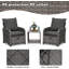 Ensemble de conversation pour canapé modulaire en osier 5 pièces 5 pièces avec table et repose-pieds pour le jardin, la piscine, la cour-619517399-619517398