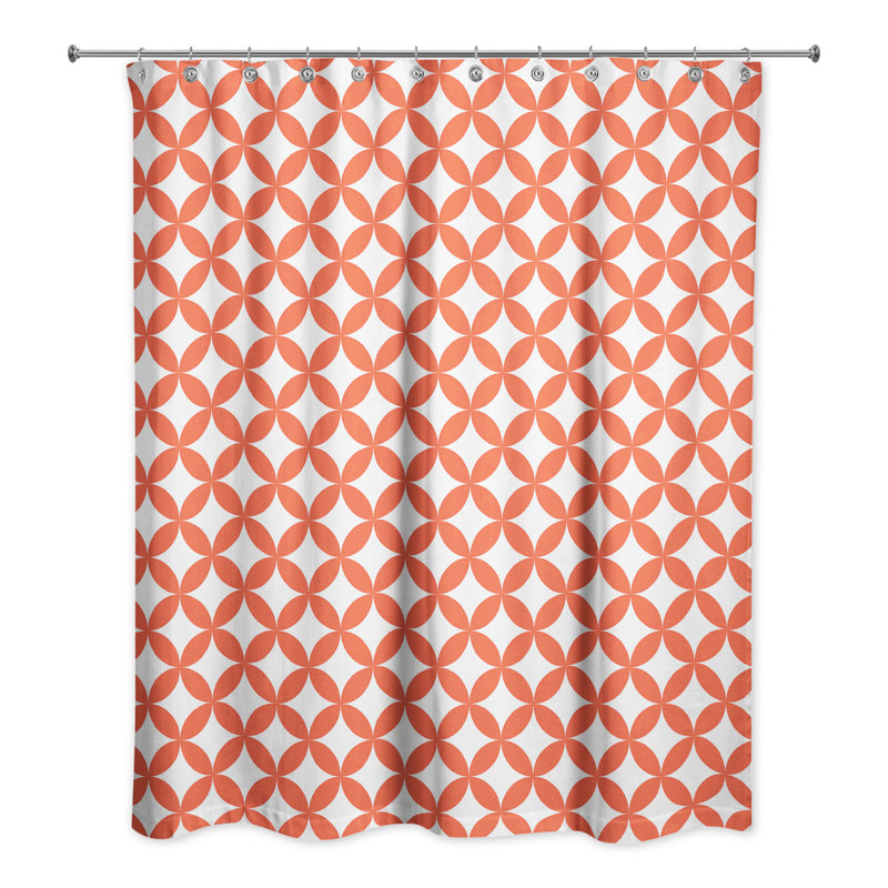 Leighann Geometric Shower Curtain, Orange