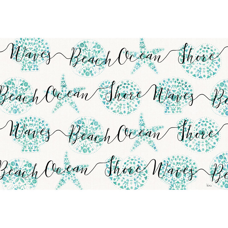 Sea Charms IX Teal 1 Piece Wrapped Canvas Wall Art, 30cm H x 46cm W x 3.8cm D