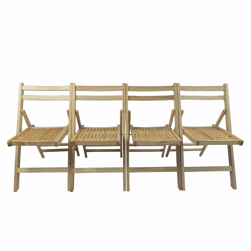 Chaise de patio pliante en peuplier, Naturel