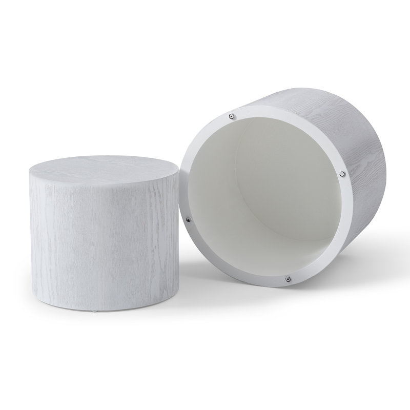 Ensemble de 2 tables basses rondes, Blanc