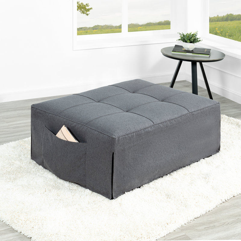 Gesko Convertible Ottoman, Large Ottoman Coffee Table, 4-in-1 sofa bed, Sleeper Chair Bed, Gray Linen