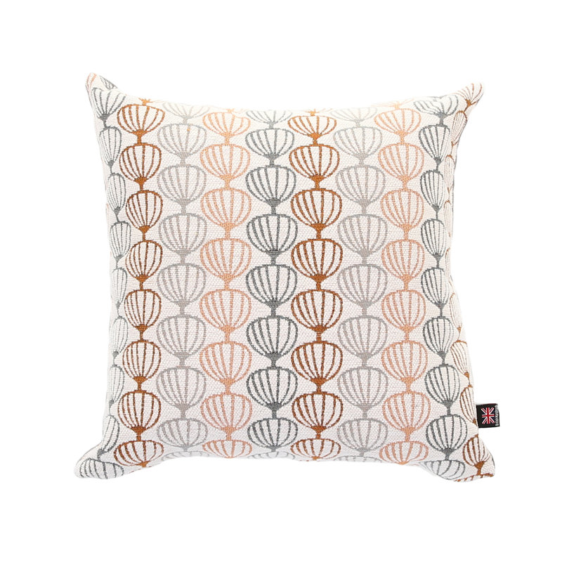 Caudle Square Cushion, 55 x 55cm, Orange/Grey/White